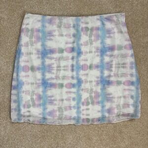 Noisy‎ May Pastel Tie Dye Mini Skirt Pull On Lined Size L